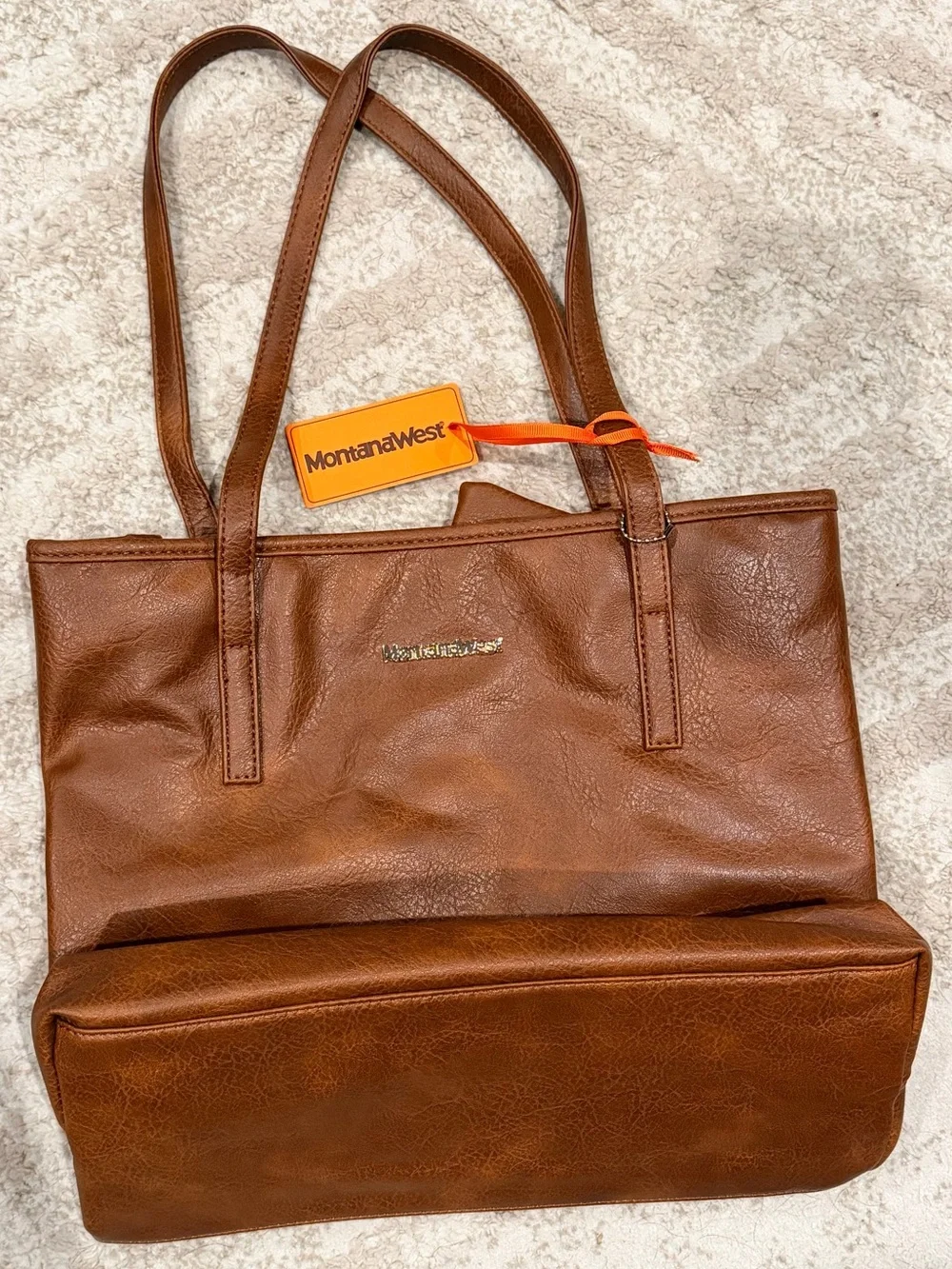 Montana West Brown Leather Tote